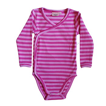 Baby  wrap bodysuit - Pink/purple stripes