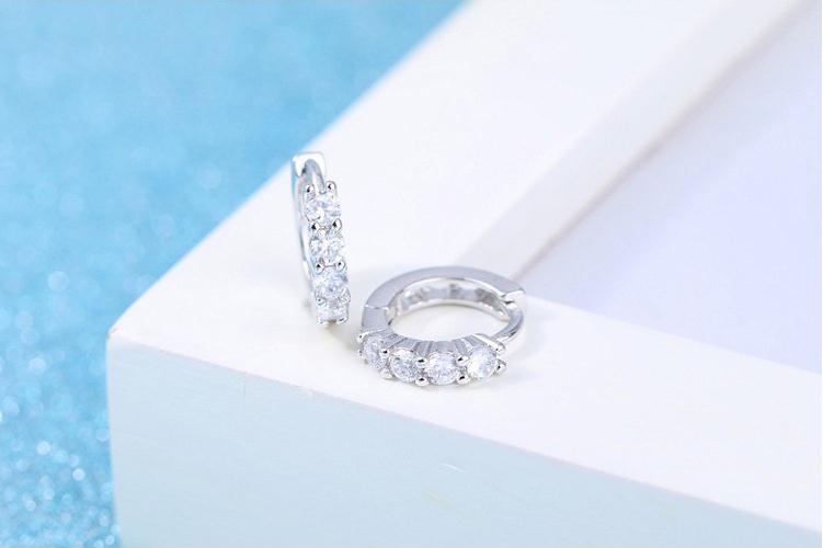 Örhängen med Cubic Zirconia och i 925 Sterling Silverplätering - 5