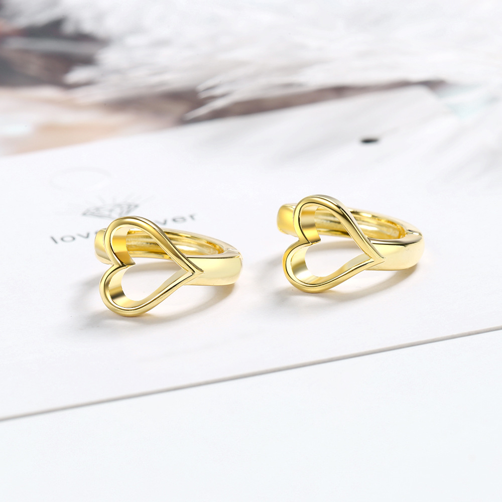 Örhängen "Heart"  i 925 Sterling Silver med 18K Guldplätering - 3