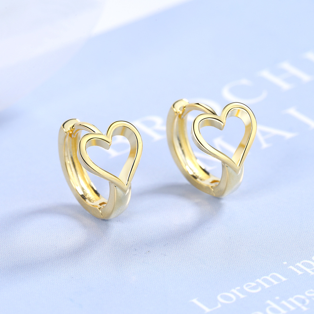 Örhängen "Heart"  i 925 Sterling Silver med 18K Guldplätering - 2