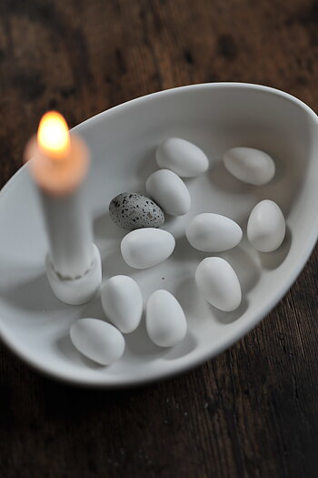 Ägg - Dekoration - Vit - Keramik - Vaktelägg - 3 cm - Deco Egg