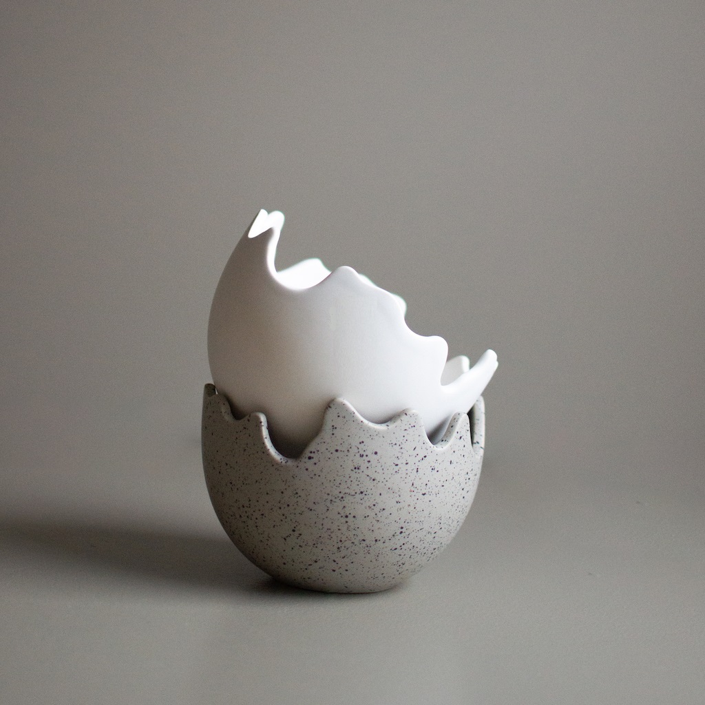 Happy Easter - Bowl - Eggshell Pot - White - Large - 5
