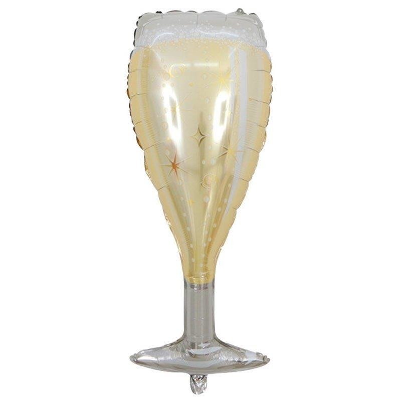 Folieballong XL | Champagneglas | 98 x 44 cm | Guld