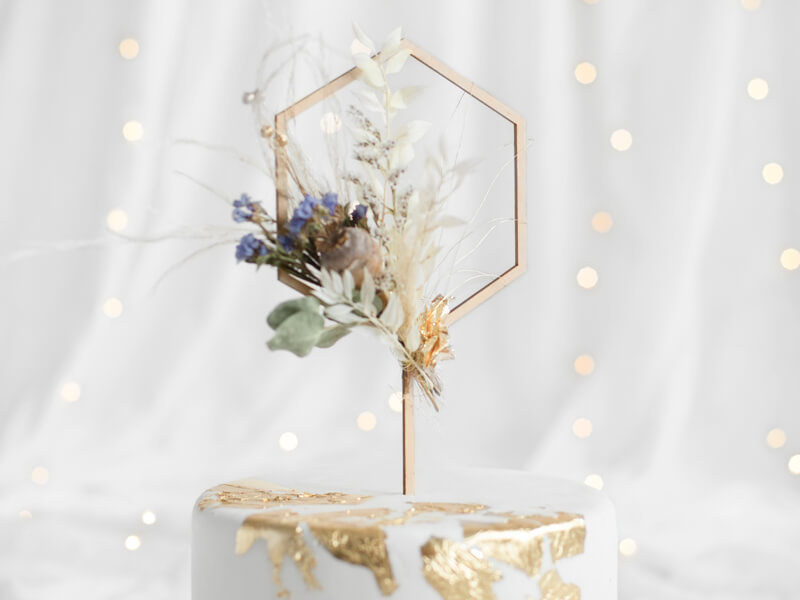 Cake topper | Hexagon | Trä -2