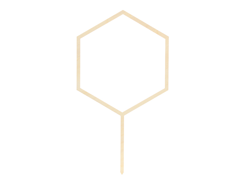 Cake topper | Hexagon | Trä