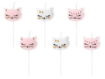 Tårtljus katter  6 -pack