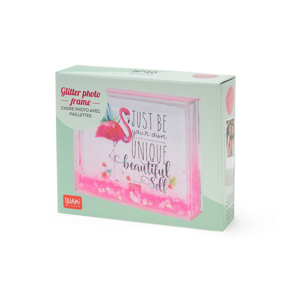 Glitter-fotoramme, Small - Flamingo - 3