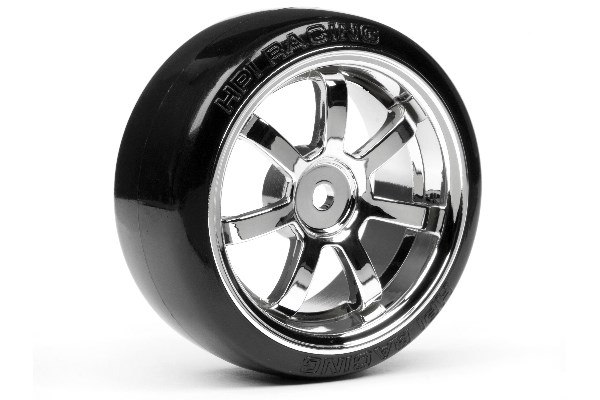 Hpi 4739 t-drift tire 26mm rays 57s-pro wheel chrome 2 pcs