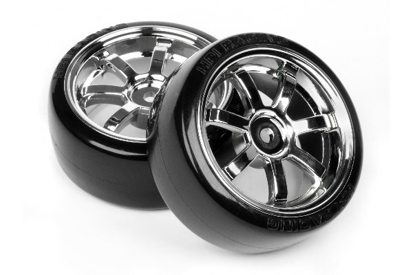 Hpi 4739 t-drift tire 26mm rays 57s-pro wheel chrome 2 pcs - 3