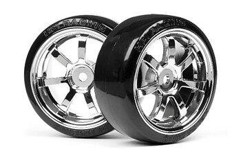 Hpi 4739 t-drift tire 26mm rays 57s-pro wheel chrome 2 pcs