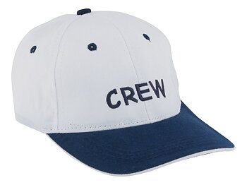 Cap - CREW, white/blue, cotton, blue embroidered