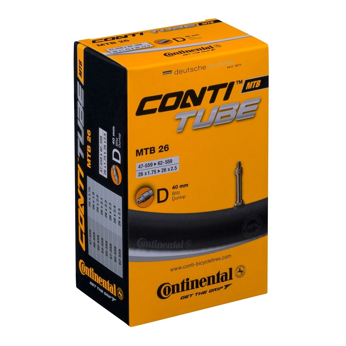 Slang CONTINENTAL MTB 26", D40mm BLIXTVENTIL