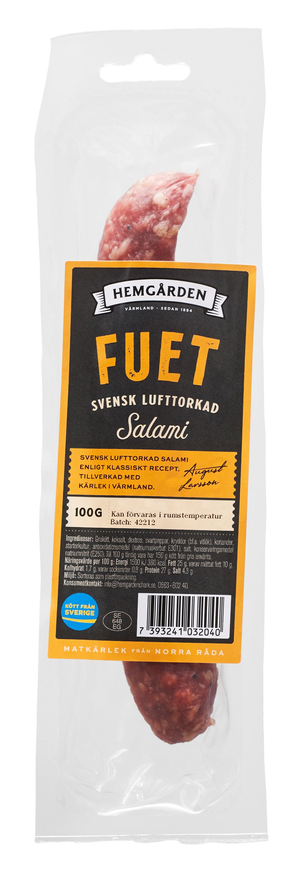 Hemgården Salami FUET 12 st x 100g (1,2kg)