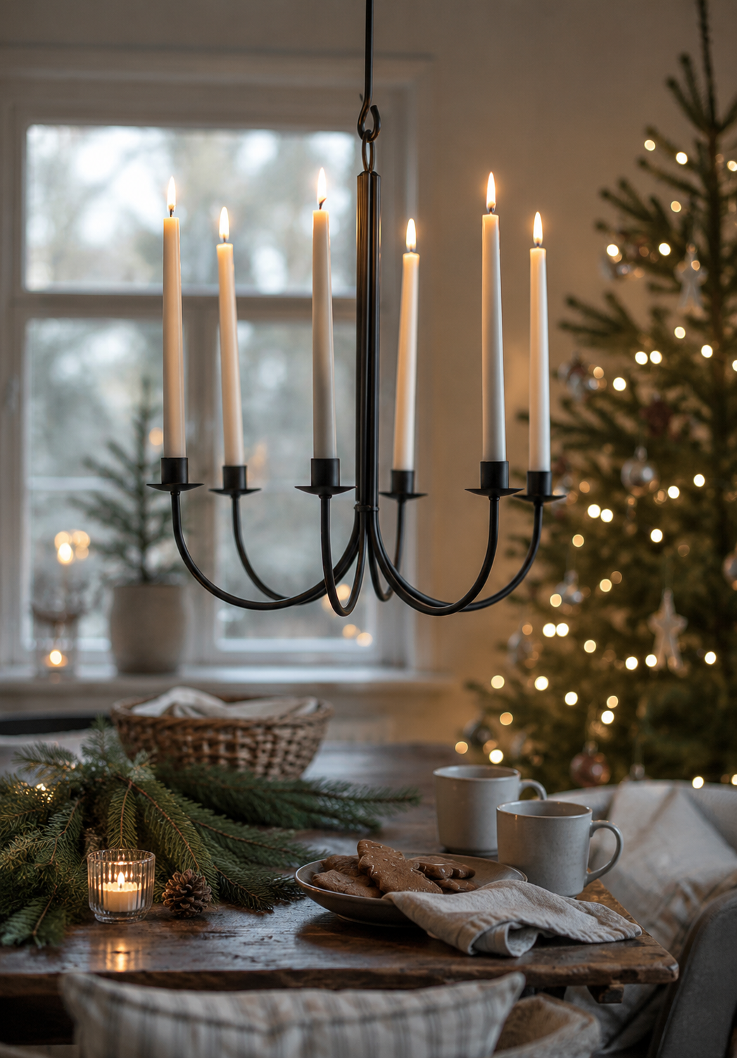 Chandelier - Black - Wrought iron - Ø: 40 cm H: 46 cm