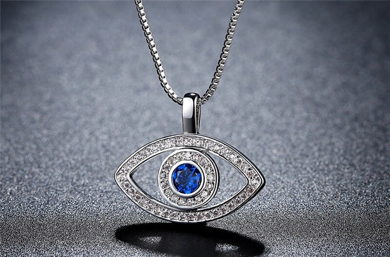 Halsband "Blue Eye" med Cubic Zirconia och i 925 Sterling Silverplätering - 2