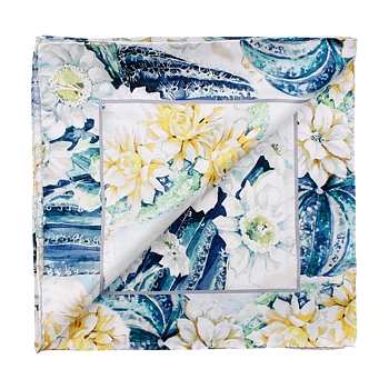 Cactus & flower, sidenscarf från Amanda Christensen, 53 x 53 cm