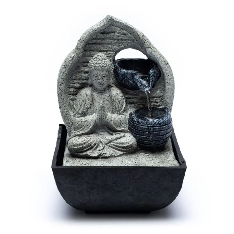 Grå Buddha Vatten Fontän