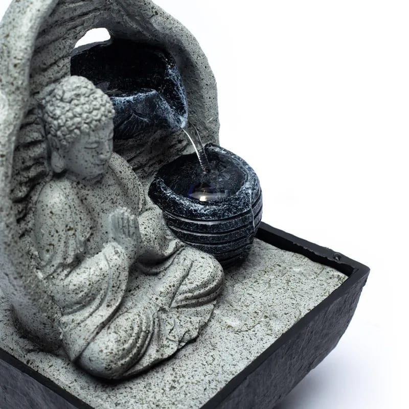 Grå Buddha Vatten Fontän - 3
