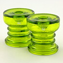Tamara Aladin (Carmen 1963) Two Green Segmented Candleholders 7 cm