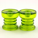 Tamara Aladin (Carmen 1963) Two Green Segmented Candleholders 7 cm