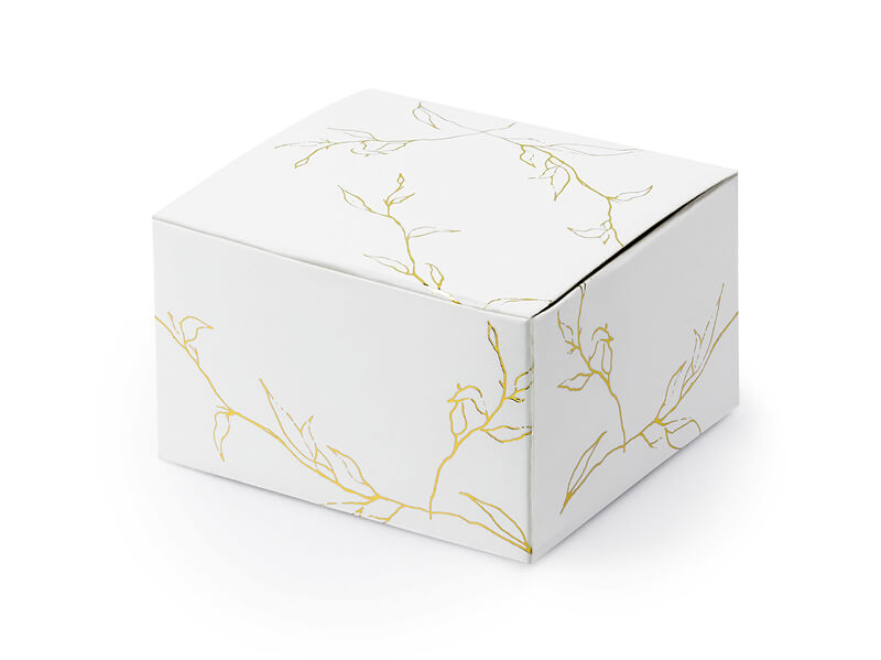 Presentask | 10-pack | Vit med guldkvistar - 2