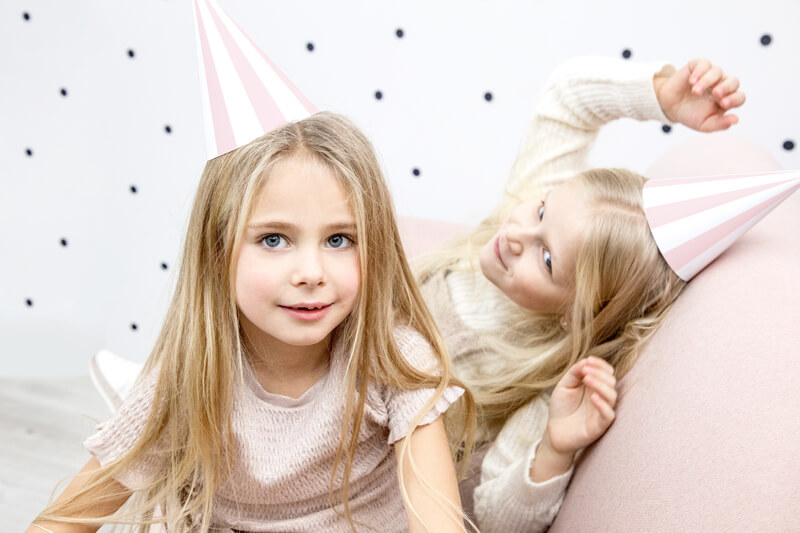 PARTYHATTAR | 6-pack | Randiga rosa - 2