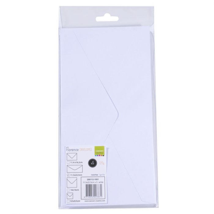 Florence • Envelopes 5pcs white 22,5x11,5cm - 4