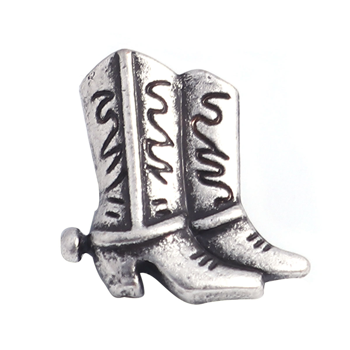 Knappar i metall - Cowboyboots, silver