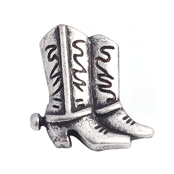 Buttons in the metal - Cowboy boot, silver