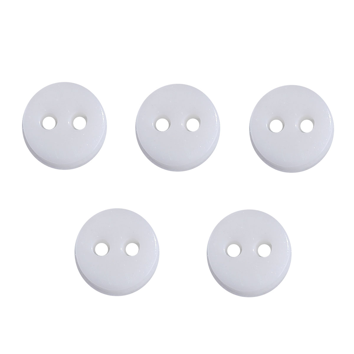 Plastic button, White 6mm