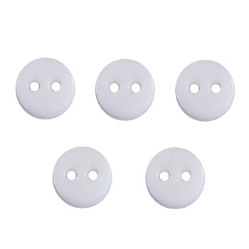 Plastic button, White 6mm