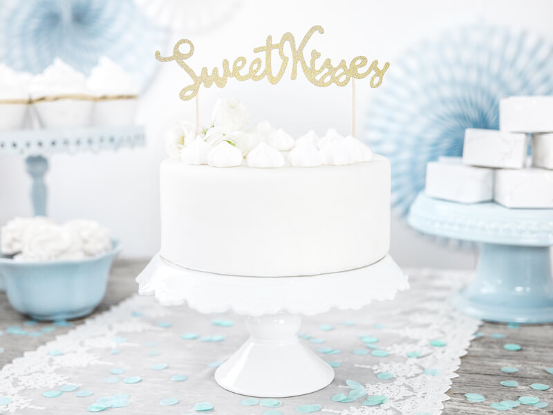 TÅRTDEKORATION |Sweet kisses | guld glitter