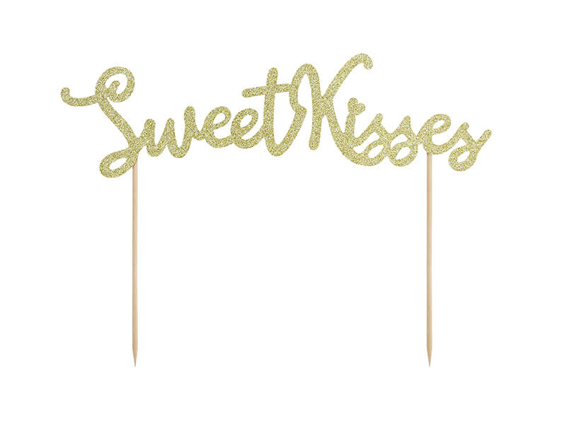 TÅRTDEKORATION |Sweet kisses | guld glitter - 3