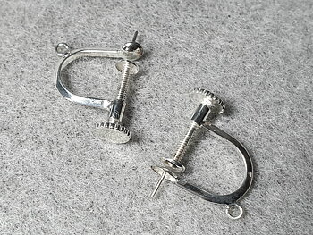  Örskruv ca. 14,6 mm ögla + stift par 925-silver