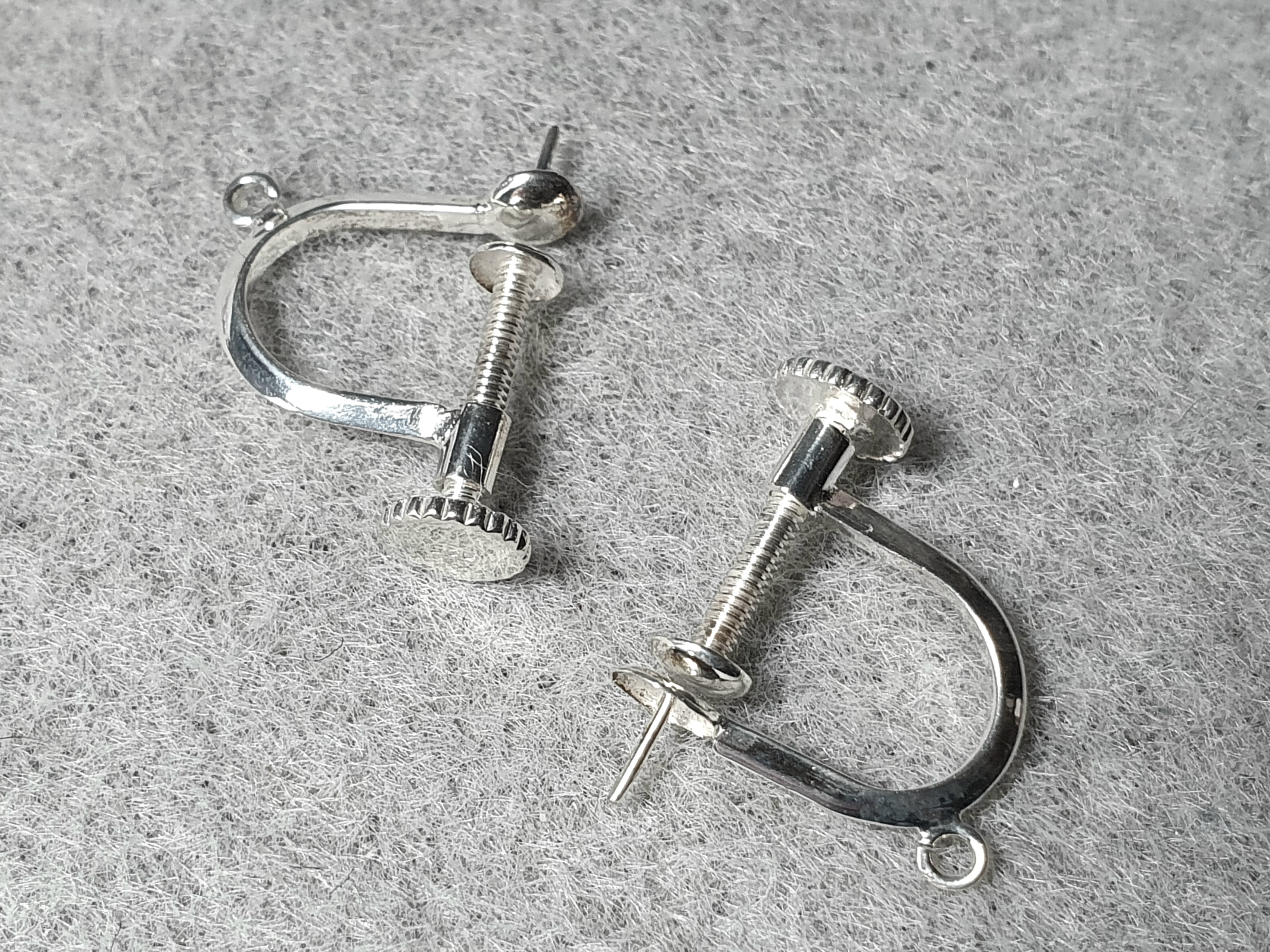 Ear screw ca. 14,6 mm loop + pin pair 925-silver