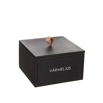 Trälåda Värmeljus Svart 17x17cm