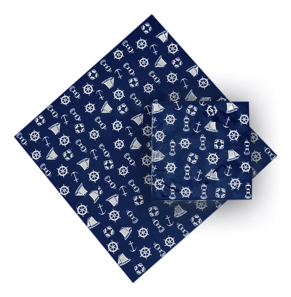 Napkins - Nautical, pulp, 16,5x16,5/33x33cm, 20 pieces
