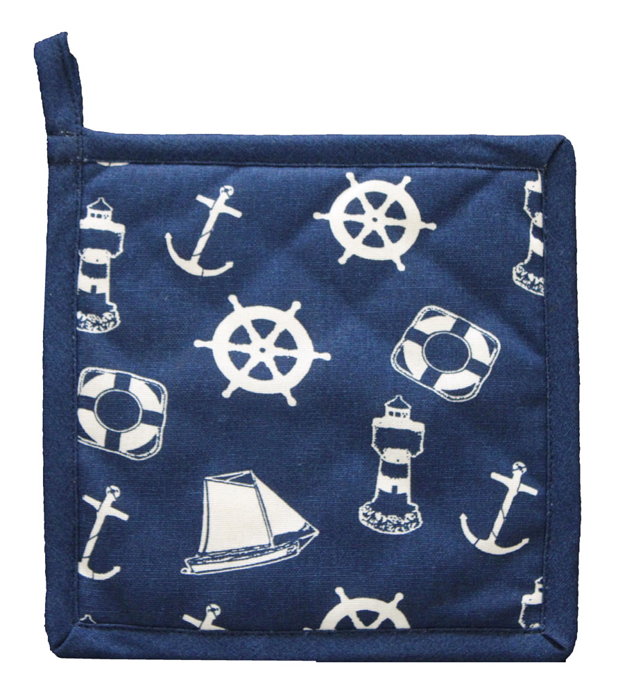 Pot holder - Maritime, cotton, 20x20cm