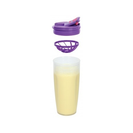 Mugg för smoothies mm, 700 ml, SHAKER TO GO, Sistema,  Klar / Lila
