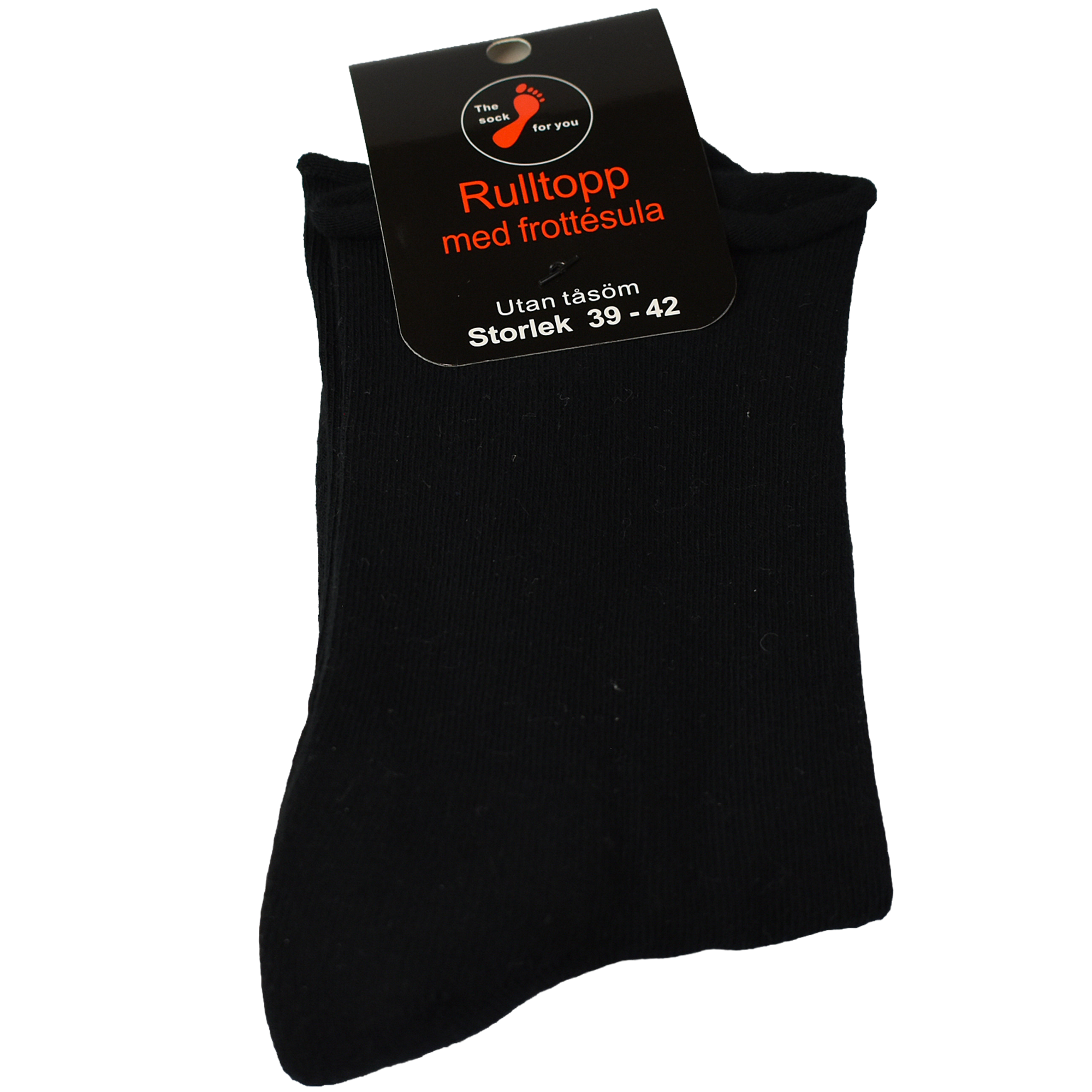 Diabetikersock med rulltopp och frottésula  4 par  - 9