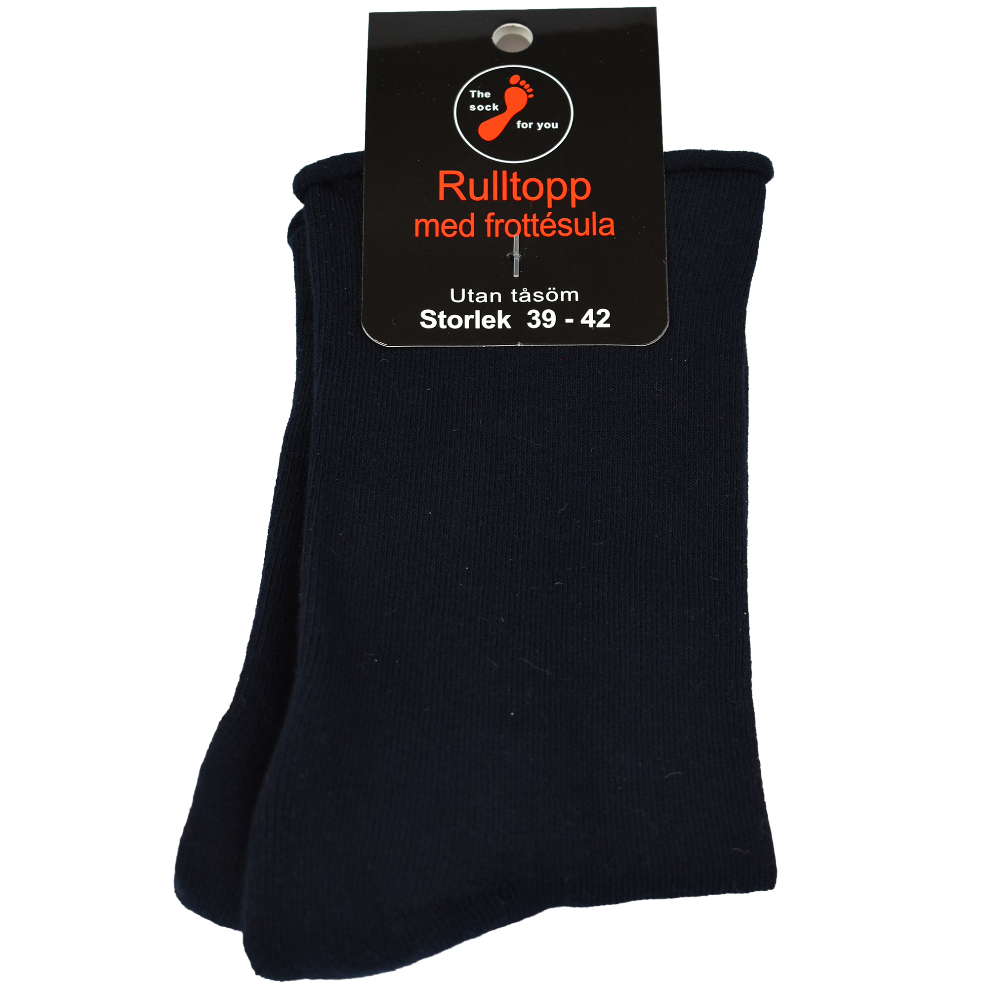 Diabetikersock med rulltopp och frottésula  4 par  - 7