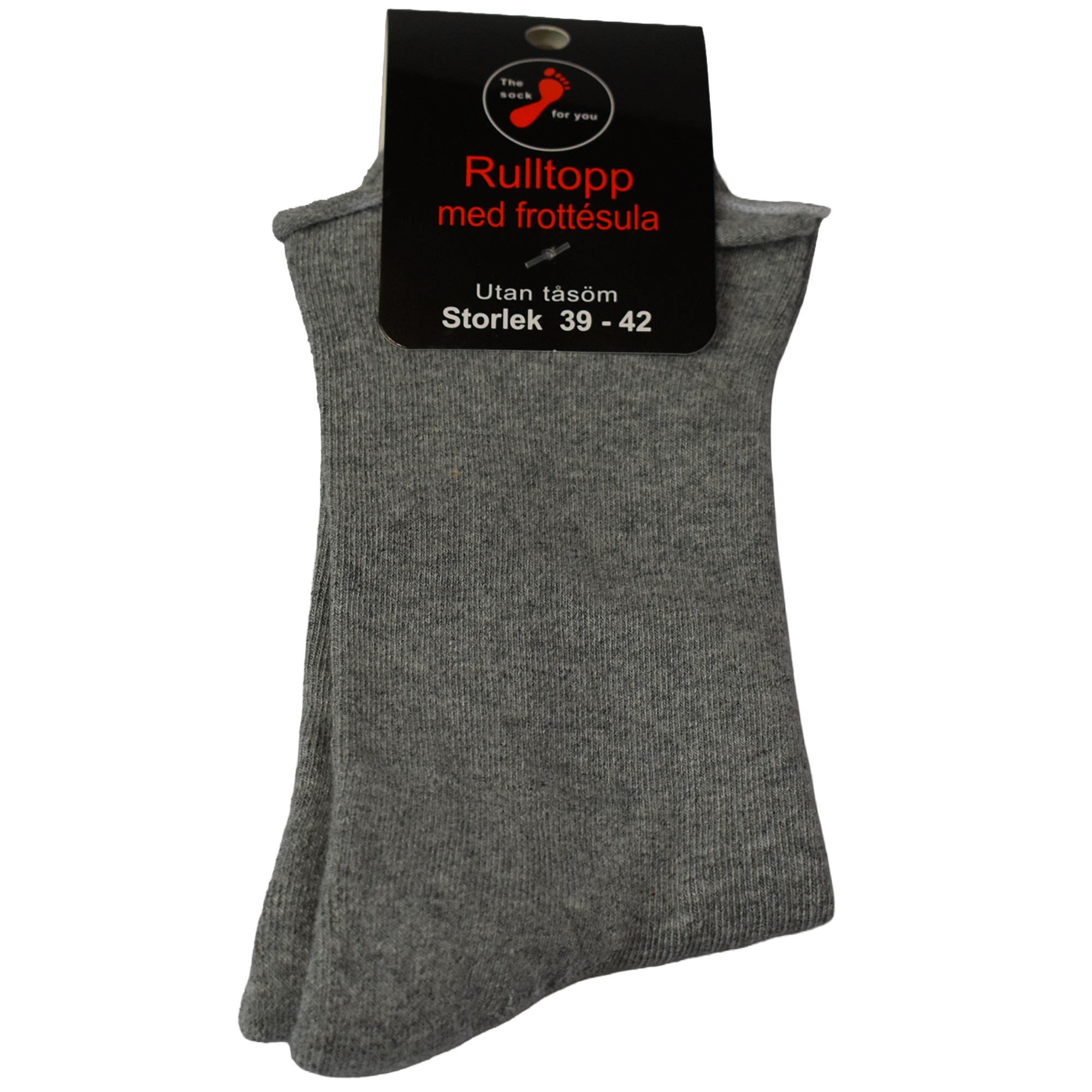 Diabetikersock med rulltopp och frottésula  4 par  - 6