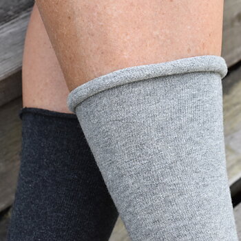 Diabetikersock med rulltopp och frottésula  4 par 