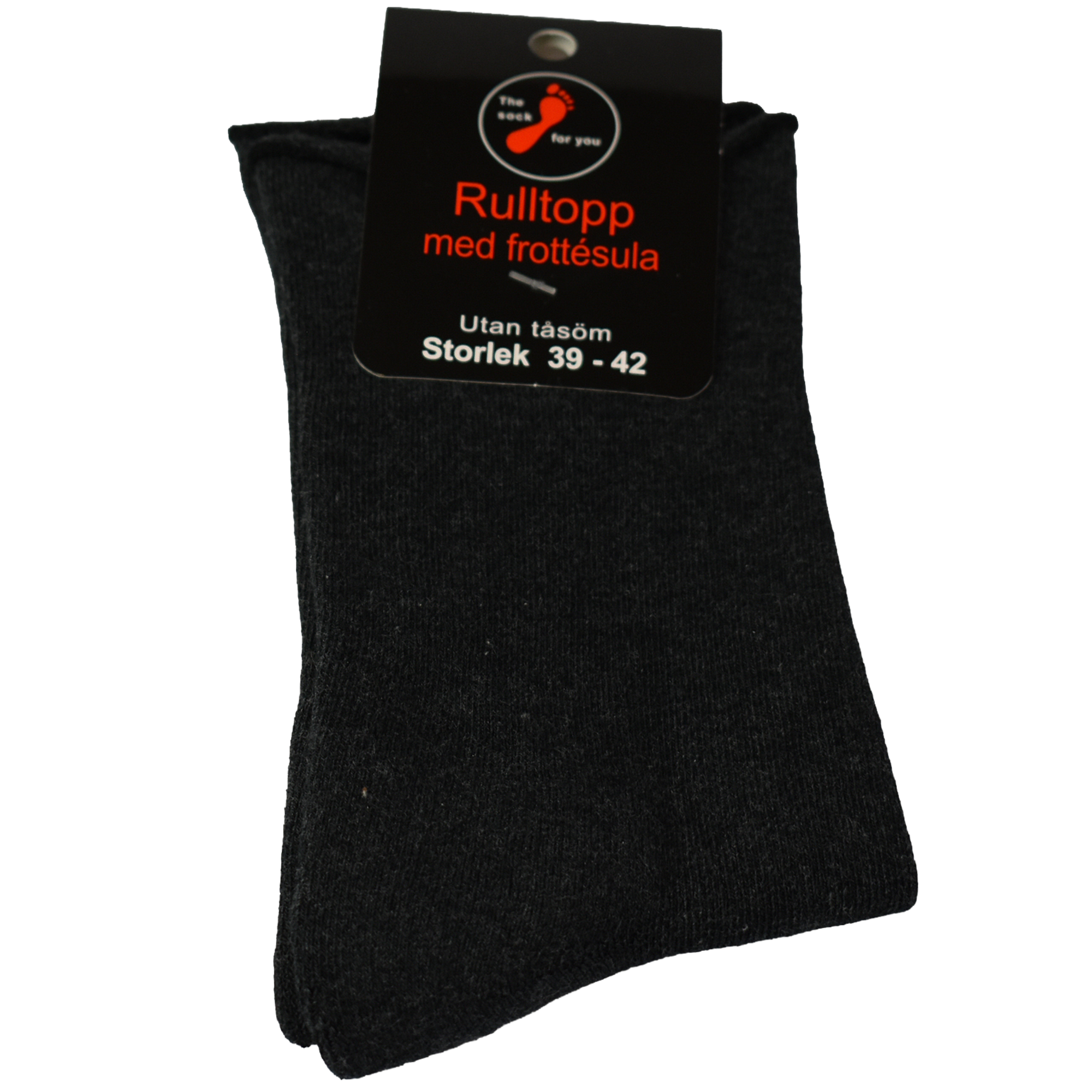 Diabetikersock med rulltopp och frottésula  4 par  - 8