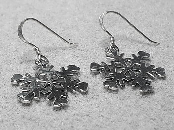 Snowflakes approx. 20mm, earrings on hook 925-silver