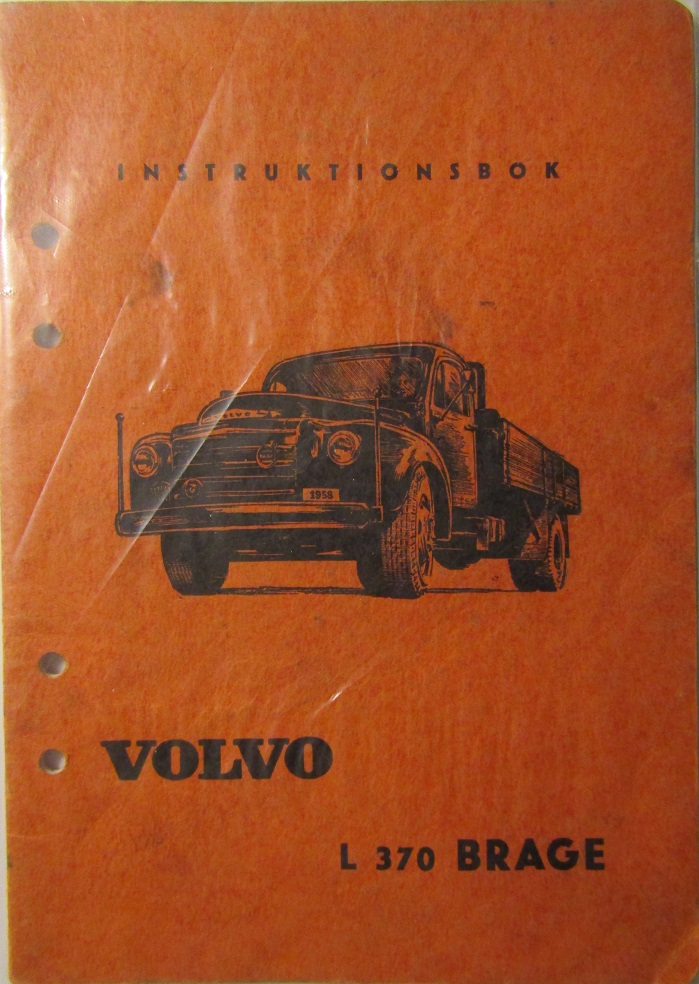 1958 Volvo Brage L 370 Instruktionsbok 1.58