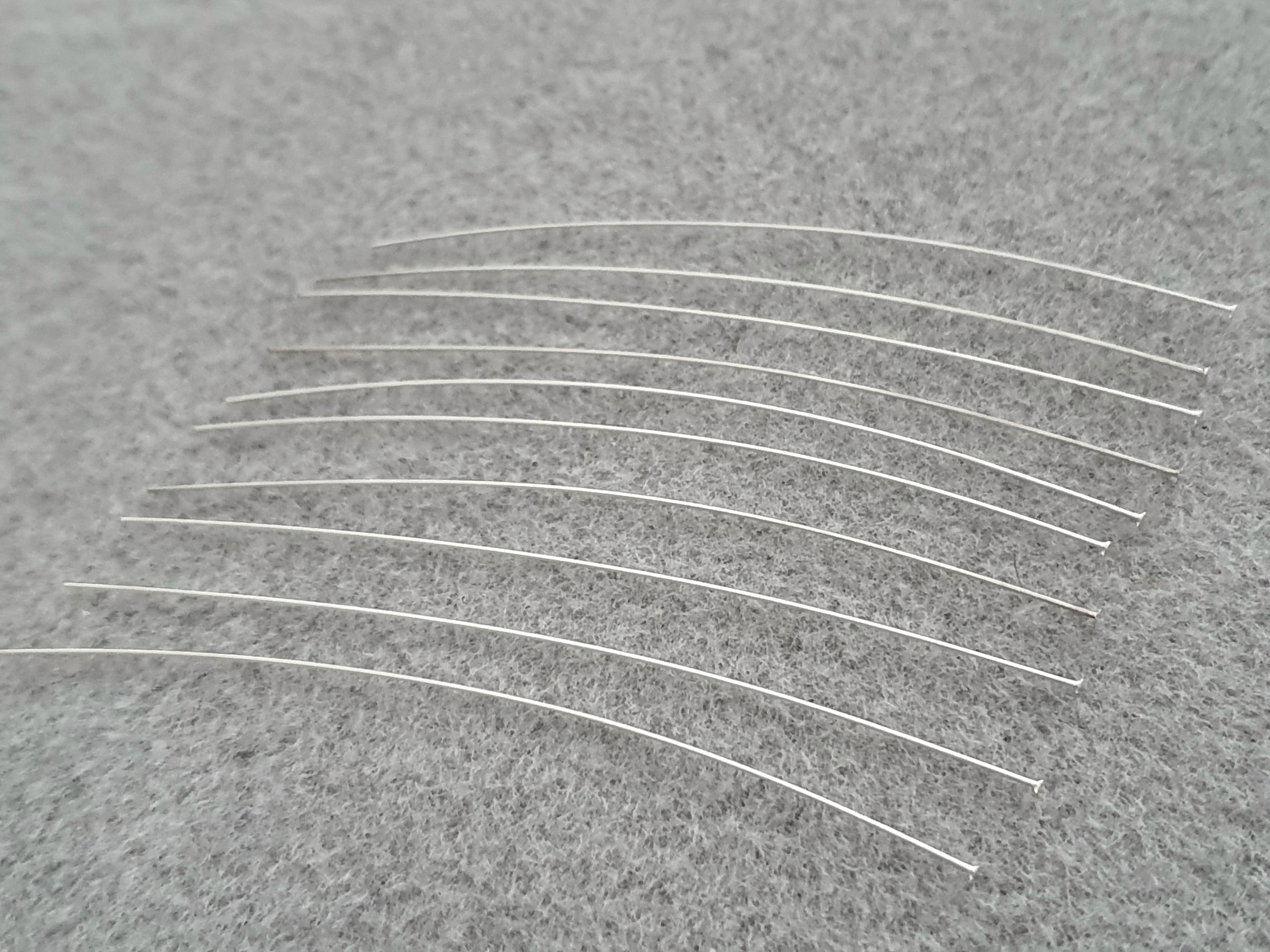 Hattpinne 0,5mm 76mm  ( hatt ca. 1,33mm )10st/fp Pris/fp 925-silver