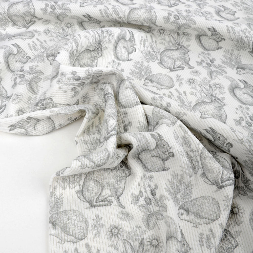 SWEET ANIMALS RIBBED - GRAY