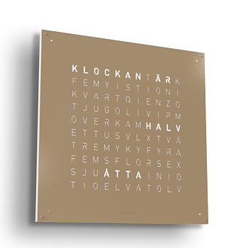 Qlocktwo 45x45 cm Steel (Hazelnut)