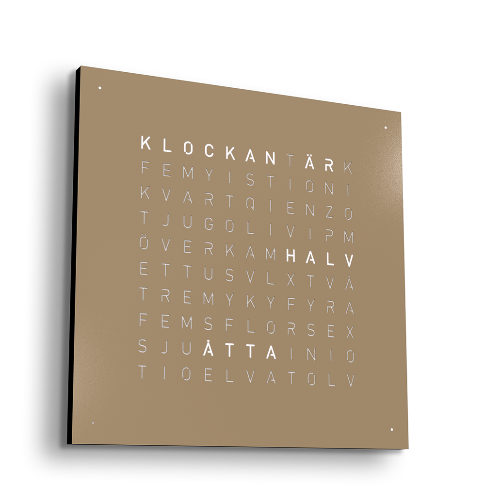 Qlocktwo 45x45 cm Steel (Hazelnut) - 2